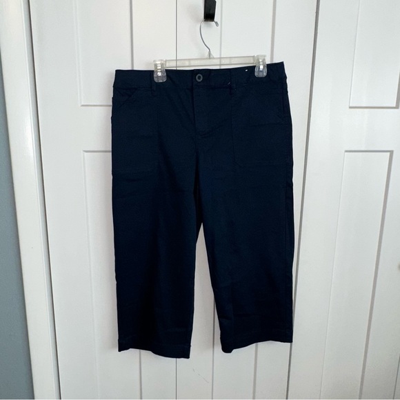 Women's Khakis & Company Navy Stretch Capri Pants - Size 12 - nwot - Picture 3 of 8